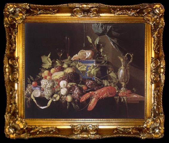 framed  IL Pensionante del saraceni Muse ice national style life with fruits and lobster, ta009-2